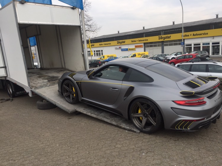 Доставка премиум авто для "тюнинг ателье TopCar" Porsche 991 Stinger Москва - Женевский автосалон 2018